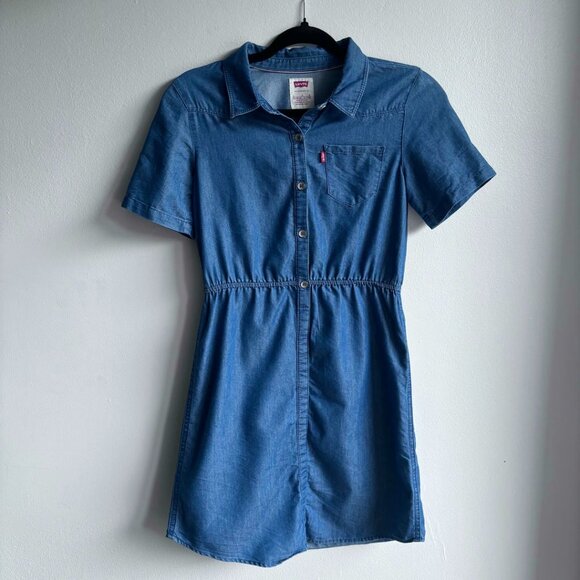 Levi's Chambray Button-Up Mini Dress - Womens XS or Girls L (12-13 yrs) - Picture 2 of 13